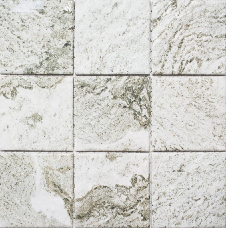 Piastrella a mosaico ceramica effetto pietra grigio chiaro backsplash cucina MOS22-HWA9LG_f | 10 tappetini a mosaico