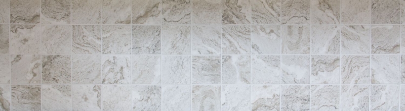 Piastrella a mosaico ceramica effetto pietra grigio chiaro backsplash cucina MOS22-HWA9LG_f | 10 tappetini a mosaico
