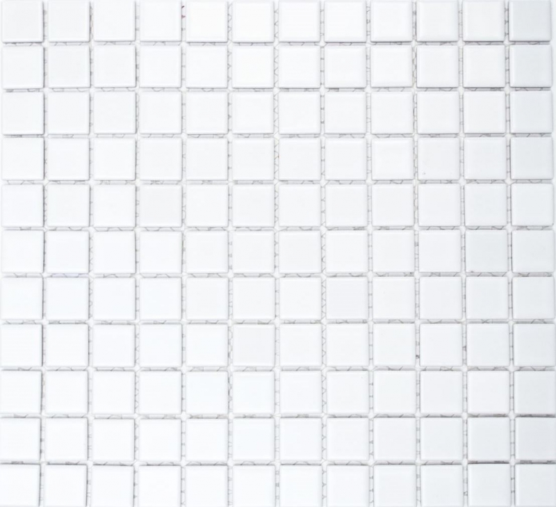 Piastrella di mosaico in ceramica WHITE MATT rivestimento backsplash cucina bagno doccia MOS18-0111_f