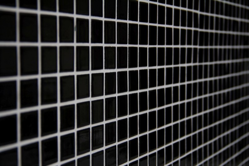 Piastrella a mosaico in ceramica NERO LUCIDO parete backsplash cucina MOS18-0302_f