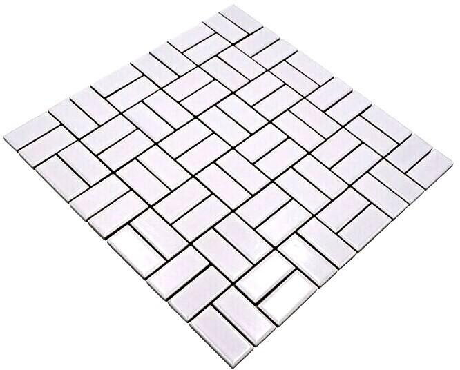 Piastrella a mosaico in ceramica mulino a vento bianco lucido piastrelle da cucina piastrelle da parete MOS24-CWM7WG_f