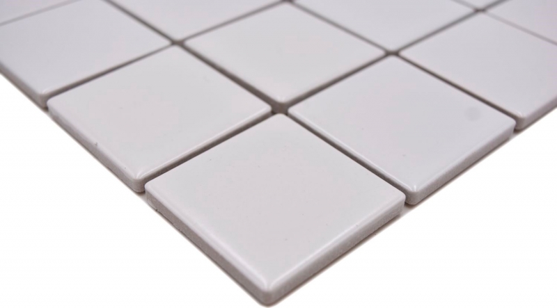 Piastrella a mosaico ceramica bianca opaca specchio parete bagno MOS16B-0111_f