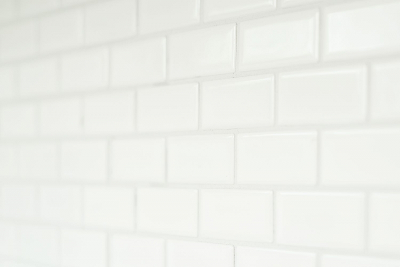 Rivestimento per vasca a mosaico in ceramica mattone bianco opaco MOS24-03WM_f