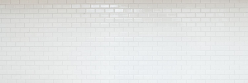Rivestimento per vasca a mosaico in ceramica mattone bianco opaco MOS24-03WM_f
