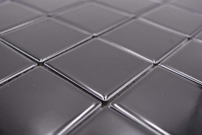 Piastrella a mosaico in ceramica nera lucida Backsplash cucina MOS16B-0301_f
