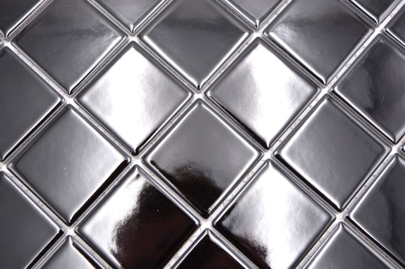 Piastrella a mosaico in ceramica nera lucida Backsplash cucina MOS16B-0301_f