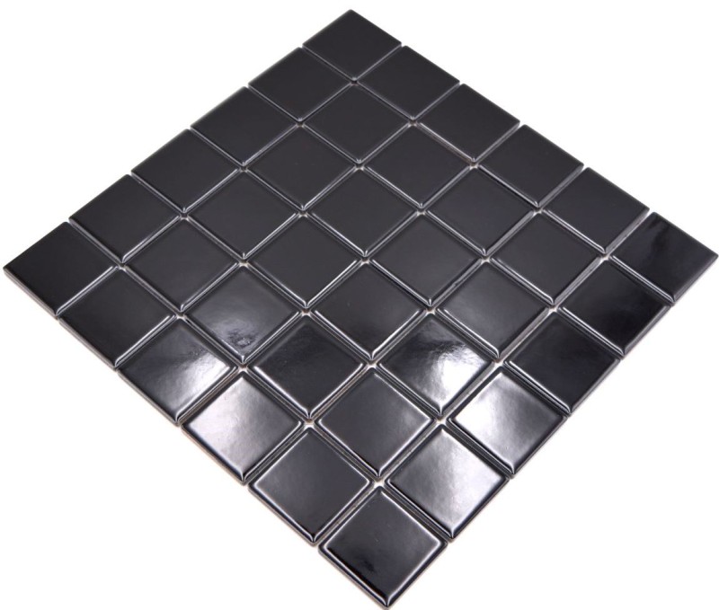 Piastrella a mosaico in ceramica nera lucida Backsplash cucina MOS16B-0301_f