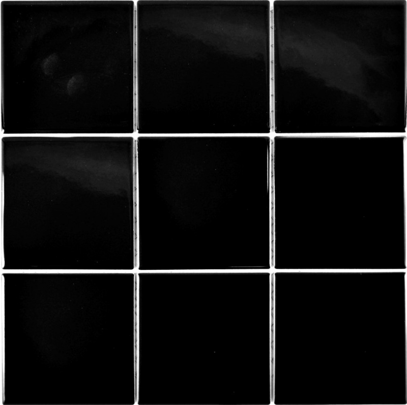 Piastrella a mosaico in ceramica nera lucida piastrelle da parete piastrelle da bagno MOS23-0301_f
