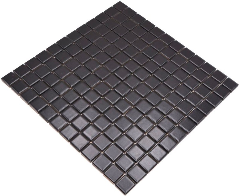 Piastrella a mosaico in ceramica nera opaca MOS18D-0311_f