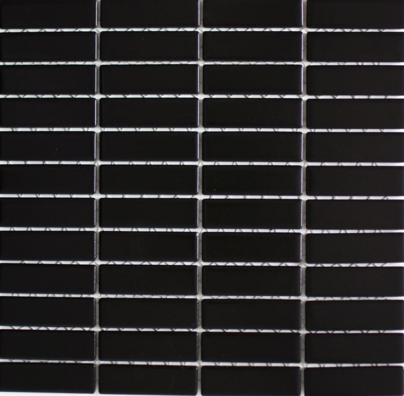 Mosaico ceramico aste nero opaco mosaico parete cucina MOS24-0311_f