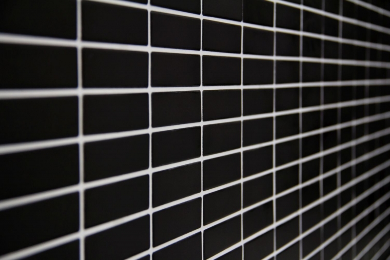 Mosaico ceramico aste nero opaco mosaico parete cucina MOS24-0311_f
