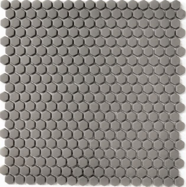 Piastrella di mosaico ECO GLAS Esagono Smalto crema opaco MOS140-HX13C_f | 10 tappetini di mosaico