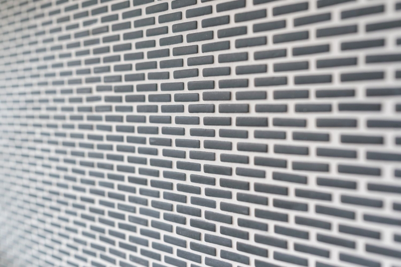 Piastrella di mosaico ECO GLAS Brick Smalto nero opaco MOS140-B21B_f | 10 tappetini di mosaico