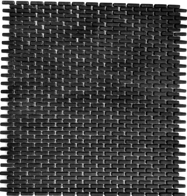 Piastrella di mosaico ECO GLAS Brick Smalto nero opaco MOS140-B21B_f | 10 tappetini di mosaico