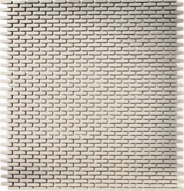 Piastrella di mosaico ECO GLAS Brick Smalto crema opaco MOS140-B23C_f | 10 tappetini di mosaico