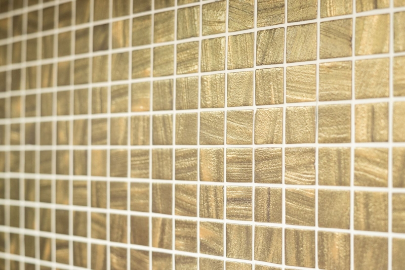 Piastrella di mosaico ECO GLAS oro satinato MOS360-05_f | 10 tappetini di mosaico