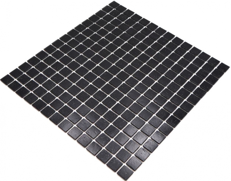 Piastrella di mosaico in vetro nero per pareti piastrelle bagno MOS50-0302_f | 10 tappetini a mosaico