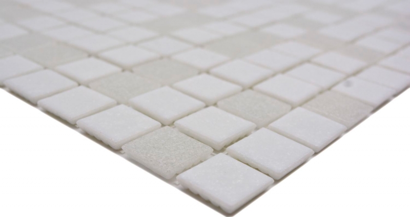 Mosaico piastrelle vetro bianco piastrelle bagno piastrelle doccia alzatina piastrelle specchio MOS52-0103_f | 10 mosaico tappetini