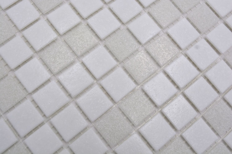Mosaico piastrelle vetro bianco piastrelle bagno piastrelle doccia alzatina piastrelle specchio MOS52-0103_f | 10 mosaico tappetini
