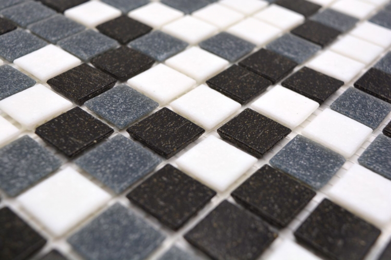 Mosaico piastrelle vetro muro piastrelle bagno piastrelle doccia splashback piastrelle specchio bianco grigio nero MOS52-0302_f | 10 mosaico tappetini