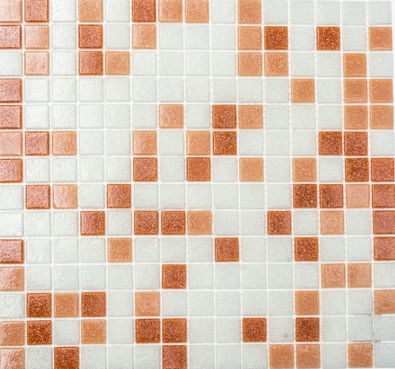 Mosaico piastrelle vetro muro piastrelle bagno piastrelle doccia splashback piastrelle specchio bianco marrone scuro MOS52-1002_f | 10 mosaico tappetini