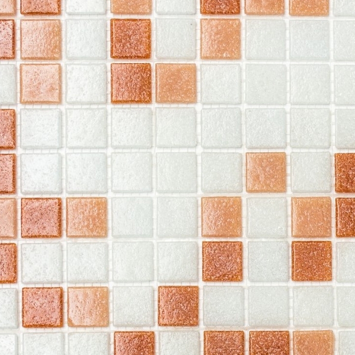 Mosaico piastrelle vetro muro piastrelle bagno piastrelle doccia splashback piastrelle specchio bianco marrone scuro MOS52-1002_f | 10 mosaico tappetini