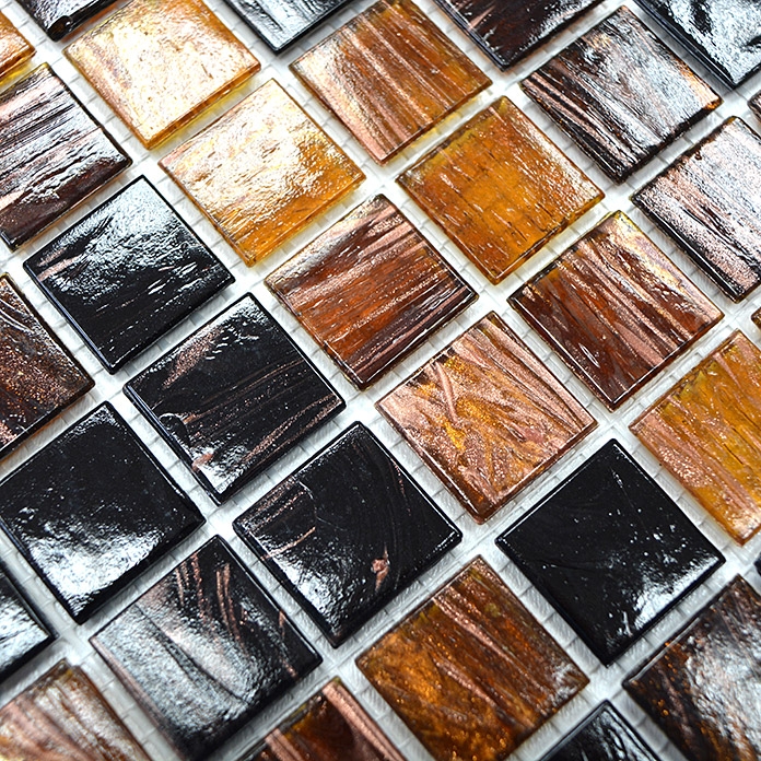 Piastrella a mosaico in vetro Goldstar marrone piastrella da parete bagno piastrella doccia splashback piastrella backsplash MOS54-1306_f | 10 tappetini a mosaico