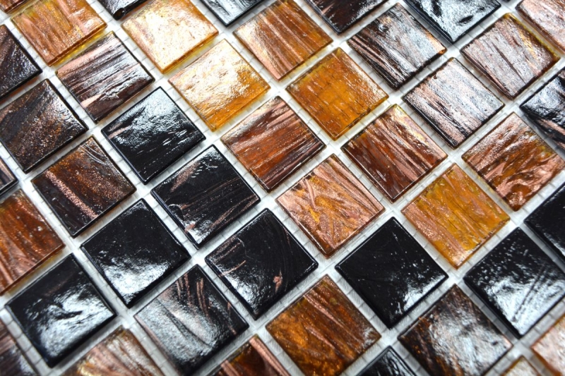Piastrella a mosaico in vetro Goldstar marrone piastrella da parete bagno piastrella doccia splashback piastrella backsplash MOS54-1306_f | 10 tappetini a mosaico
