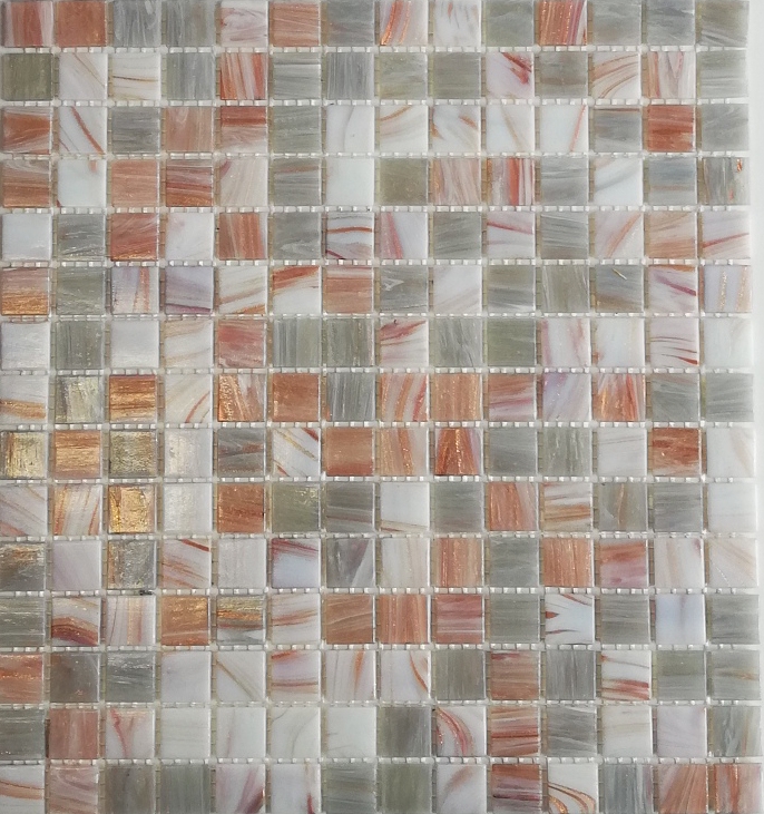 Piastrella mosaico vetro oro seta beige chiaro piastrella da parete bagno piastrella doccia alzatina piastrella backsplash MOS54-0104_f | 10 tappetini mosaico