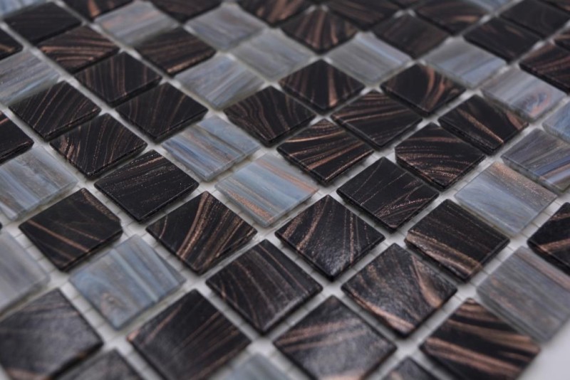 Piastrella di mosaico vetro oro seta grigio scuro piastrelle da parete bagno piastrelle doccia splashback piastrelle backsplash MOS54-0108_f | 10 tappetini a mosaico