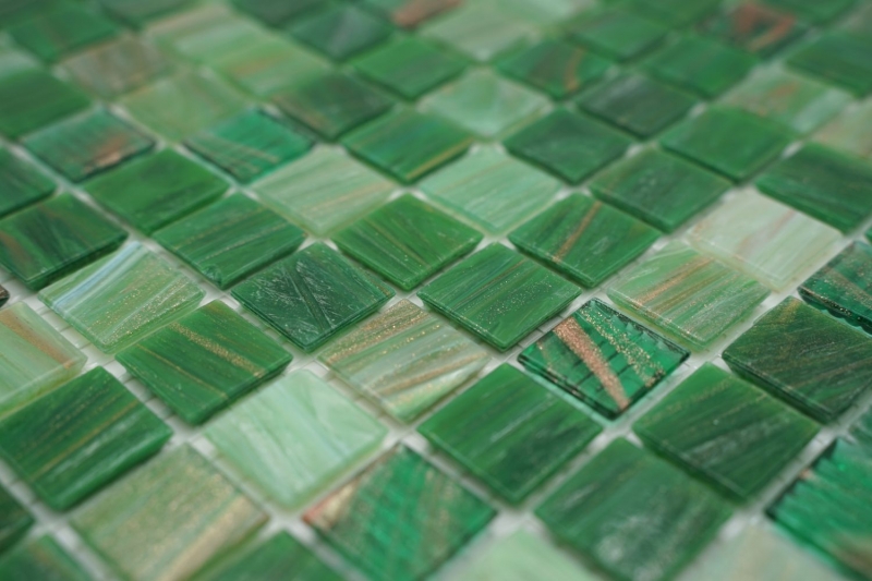 Mosaico di vetro oro-seta verde piastrelle da parete piastrelle bagno piastrelle doccia splashback piastrelle backsplash MOS54-0504_f | 10 tappetini a mosaico
