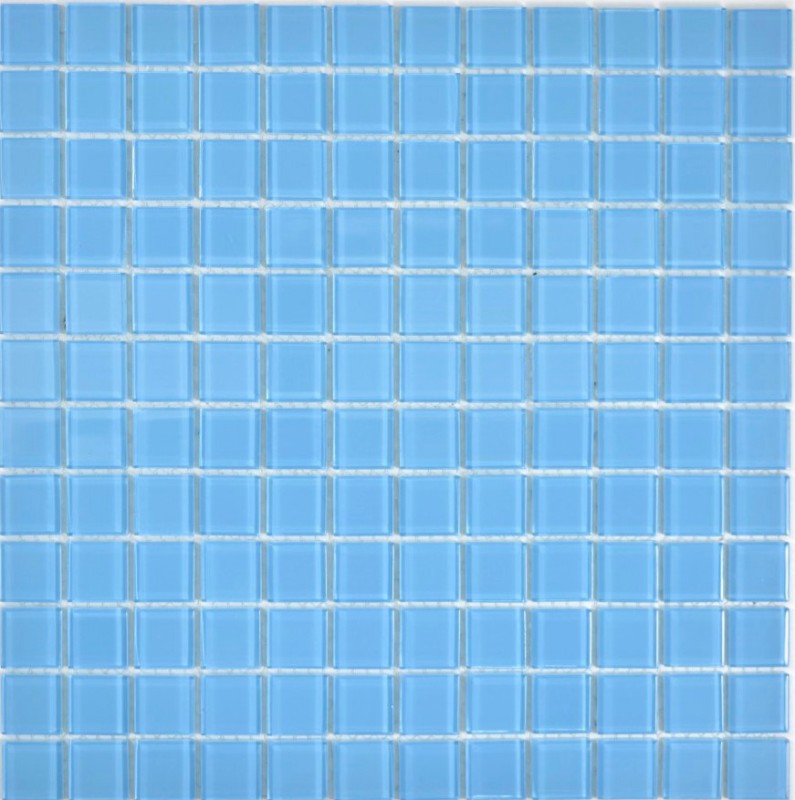 Piastrella di mosaico Mosaico di vetro traslucido Cristallo azzurro BAGNO WC Cucina PARETE MOS63-0402_f | 10 tappetini di mosaico