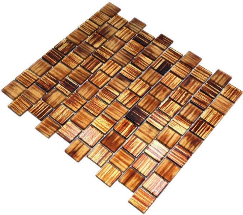 Piastrella di mosaico Mosaico di vetro Cristallo smerigliato marrone chiaro opaco smerigliato MOS68-CF45_f | 10 tappetini di mosaico