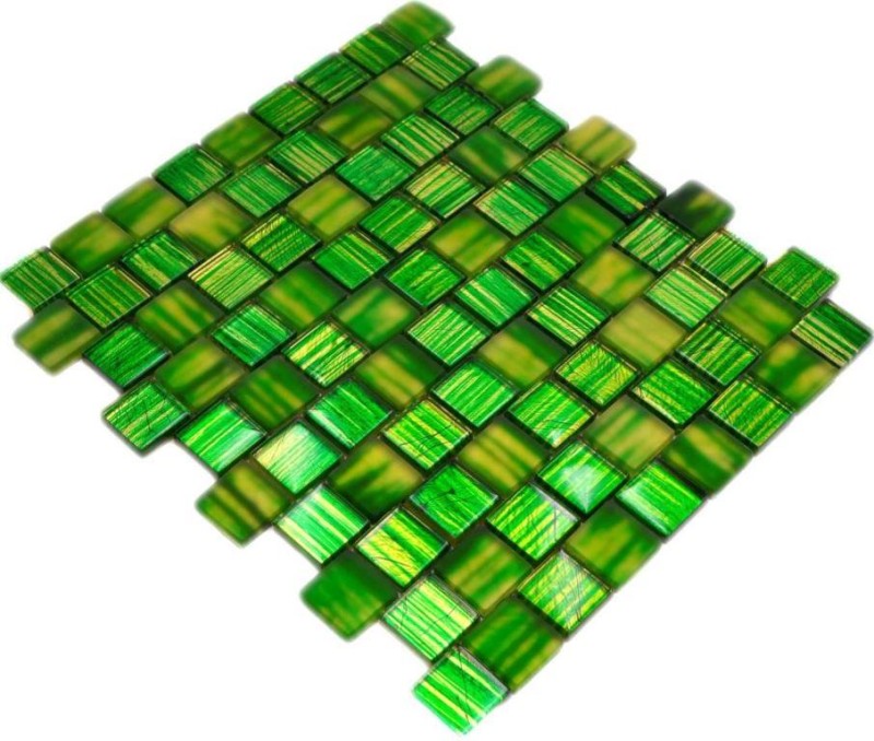 Piastrella di mosaico Mosaico di vetro traslucido Cristallo smerigliato verde chiaro opaco smerigliato MOS78-CF83_f