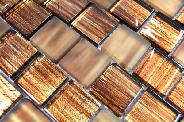 Piastrella di mosaico Mosaico di vetro Cristallo smerigliato vetro marrone chiaro opaco smerigliato MOS78-CF85_f