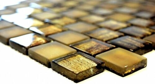 Piastrella di mosaico Mosaico di vetro Cristallo smerigliato vetro marrone chiaro opaco smerigliato MOS78-CF85_f