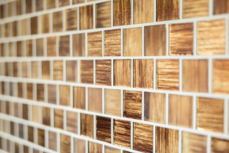 Piastrella di mosaico Mosaico di vetro Cristallo smerigliato vetro marrone chiaro opaco smerigliato MOS78-CF85_f