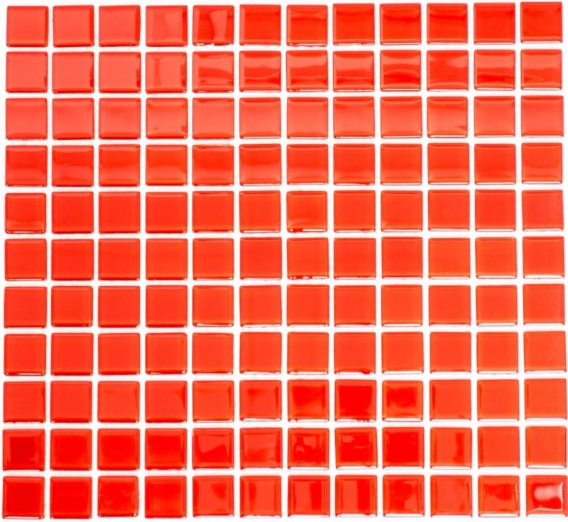 Piastrella di mosaico Rosso traslucido Mosaico di vetro Rosso cristallo BAGNO WC Cucina PARETE MOS60-0904_f | 10 tappetini di mosaico
