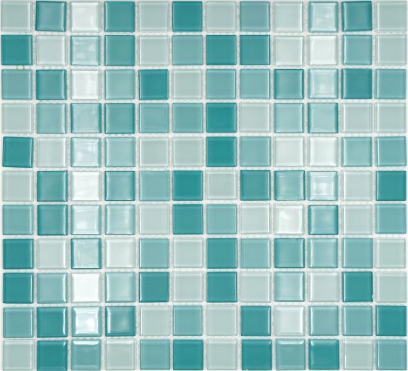 Piastrella di mosaico Verde traslucido Mosaico di vetro Verde cristallo BAGNO WC Cucina PARETE MOS62-0602_f | 10 tappetini di mosaico