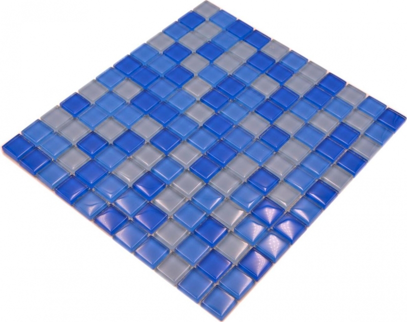 Piastrella di mosaico Traslucido azzurro Mosaico di vetro Cristallo azzurro BAGNO WC Cucina PARETE MOS72-0406_f | 10 tappetini di mosaico