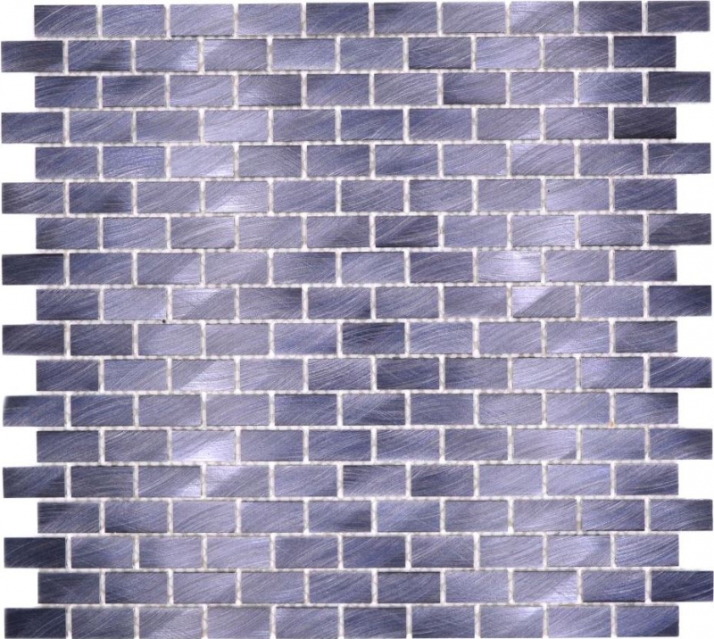 Alzatina a mosaico alluminio mattone nero alzatina piastrellata cucina MOS48-0304_f