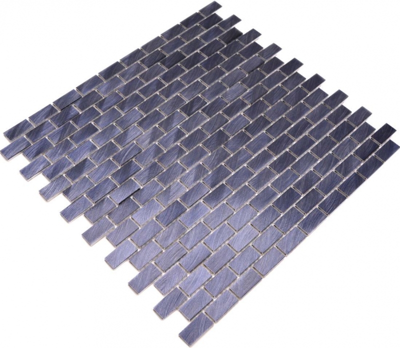 Alzatina a mosaico alluminio mattone nero alzatina piastrellata cucina MOS48-0304_f