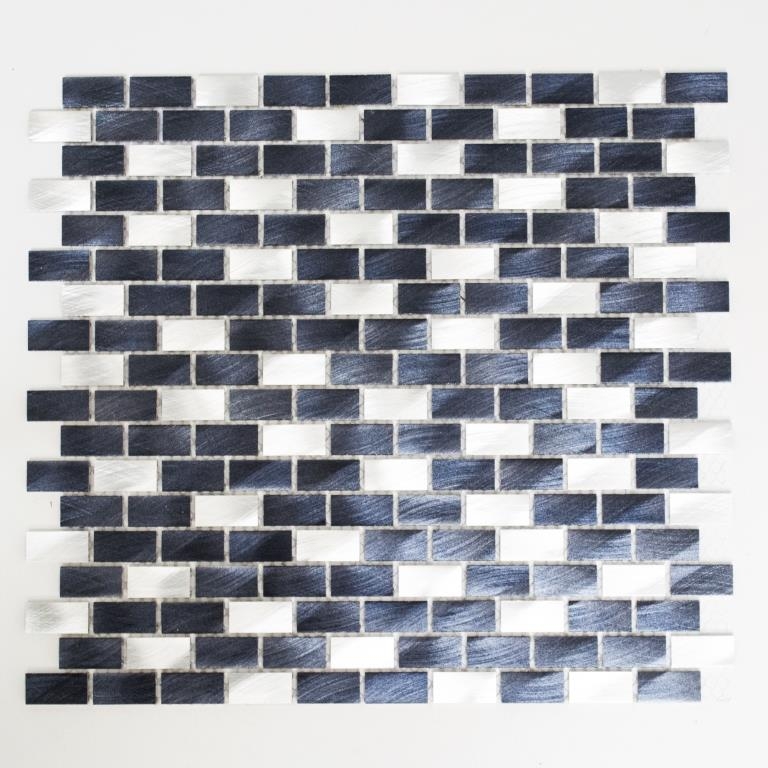 Alzatina a mosaico Aste in alluminio nero Alzatina per cucina MOS48-0208_f