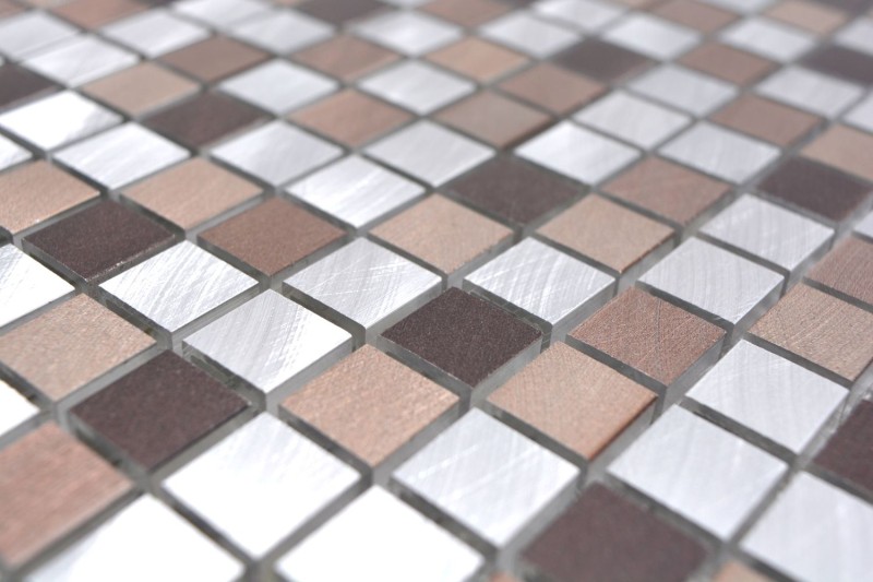 Alzatina a mosaico alluminio beige marrone alluminio rame alzatina piastrellata cucina MOS49-A971_f