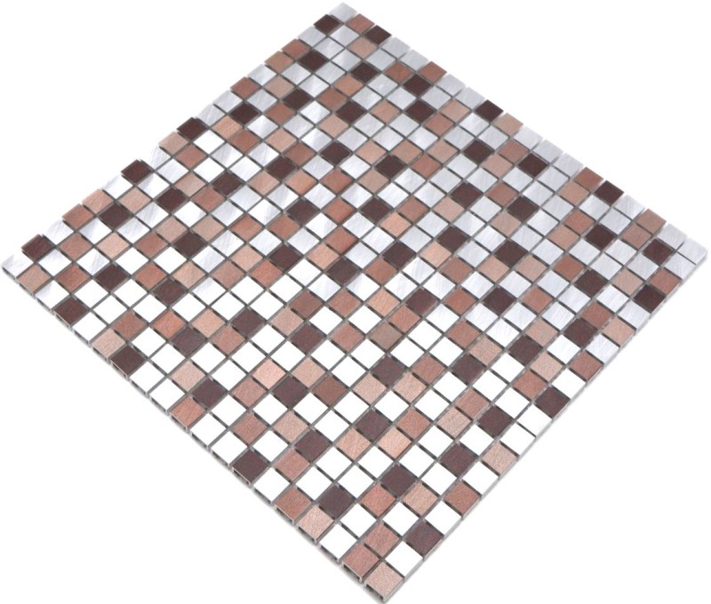 Alzatina a mosaico alluminio beige marrone alluminio rame alzatina piastrellata cucina MOS49-A971_f