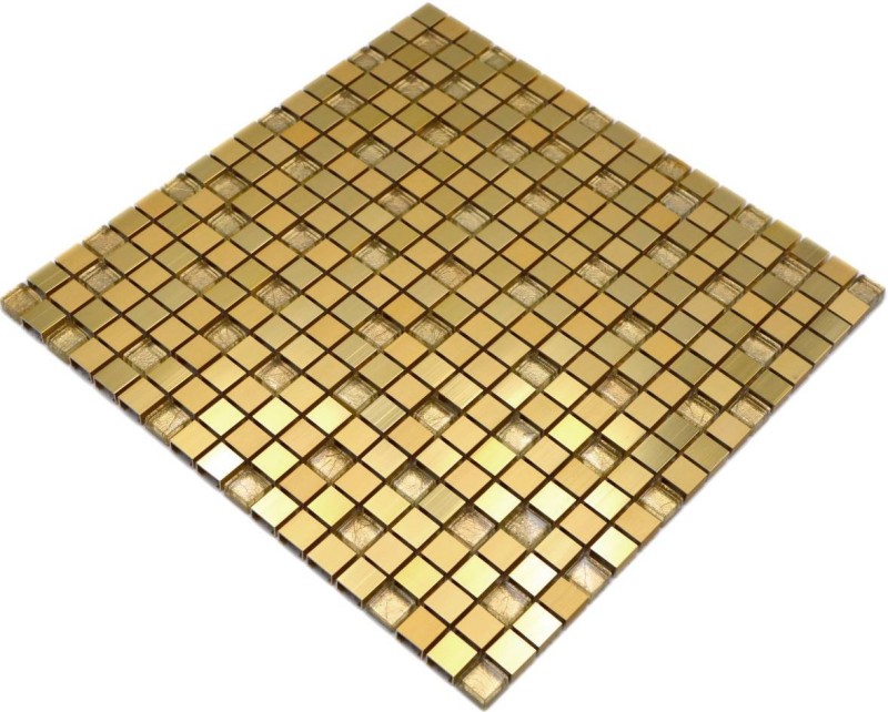 Mosaico parete posteriore alluminio alluminio vetro mosaico oro MOS49-A307_f