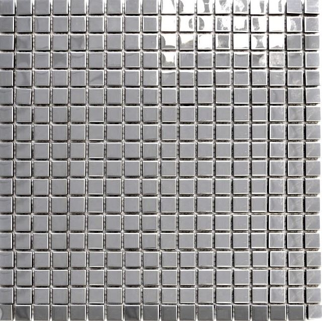 Alzatina a mosaico in acciaio inox argento alzatina lucida in acciaio inox MOS129-15G_f
