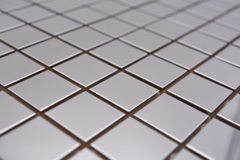 Mosaico in acciaio inox argento acciaio lucido alzatina per cucina MOS129-23G_f