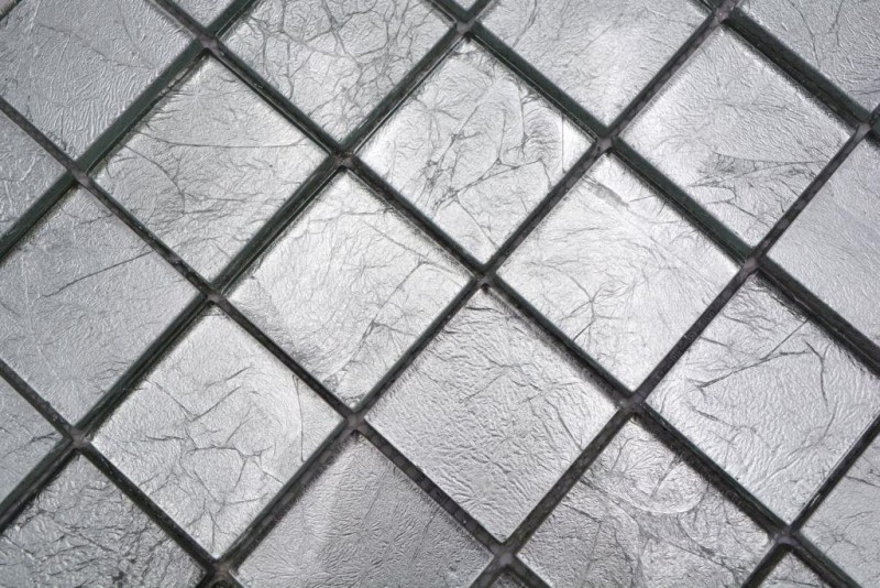 Mosaico di vetro a parete posteriore struttura argento MOS123-8SB26_f