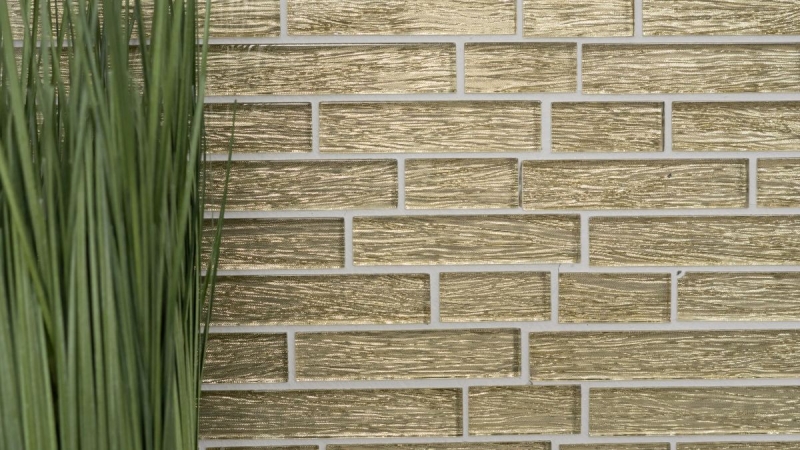 Pannello posteriore a mosaico Mosaico di vetro composito traslucido Crystal Chic oro MOS86-8CGO_f